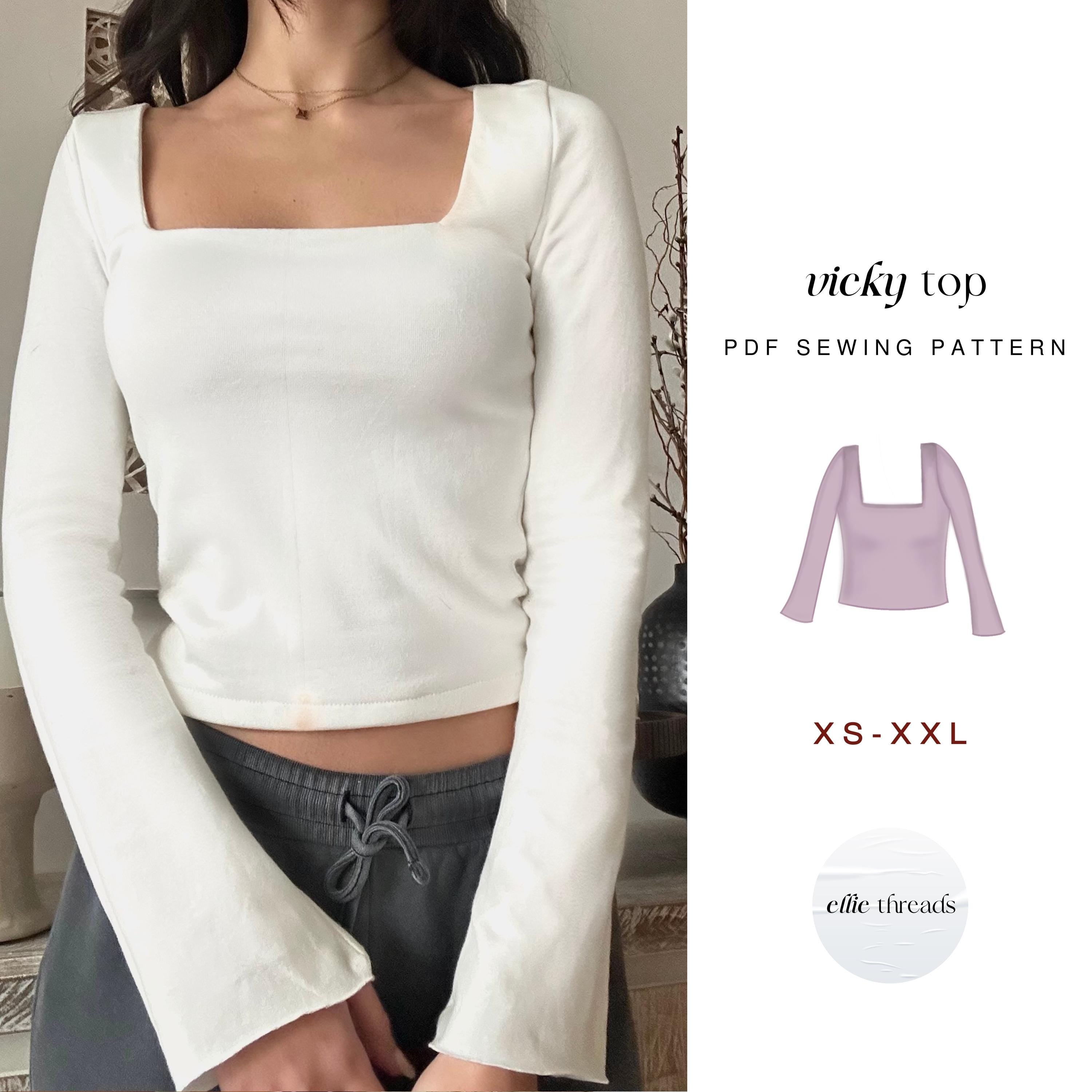 Flared Sleeve Top Sewing Pattern: Beginner Friendly (Digital PDF Download, XS-XXL)
