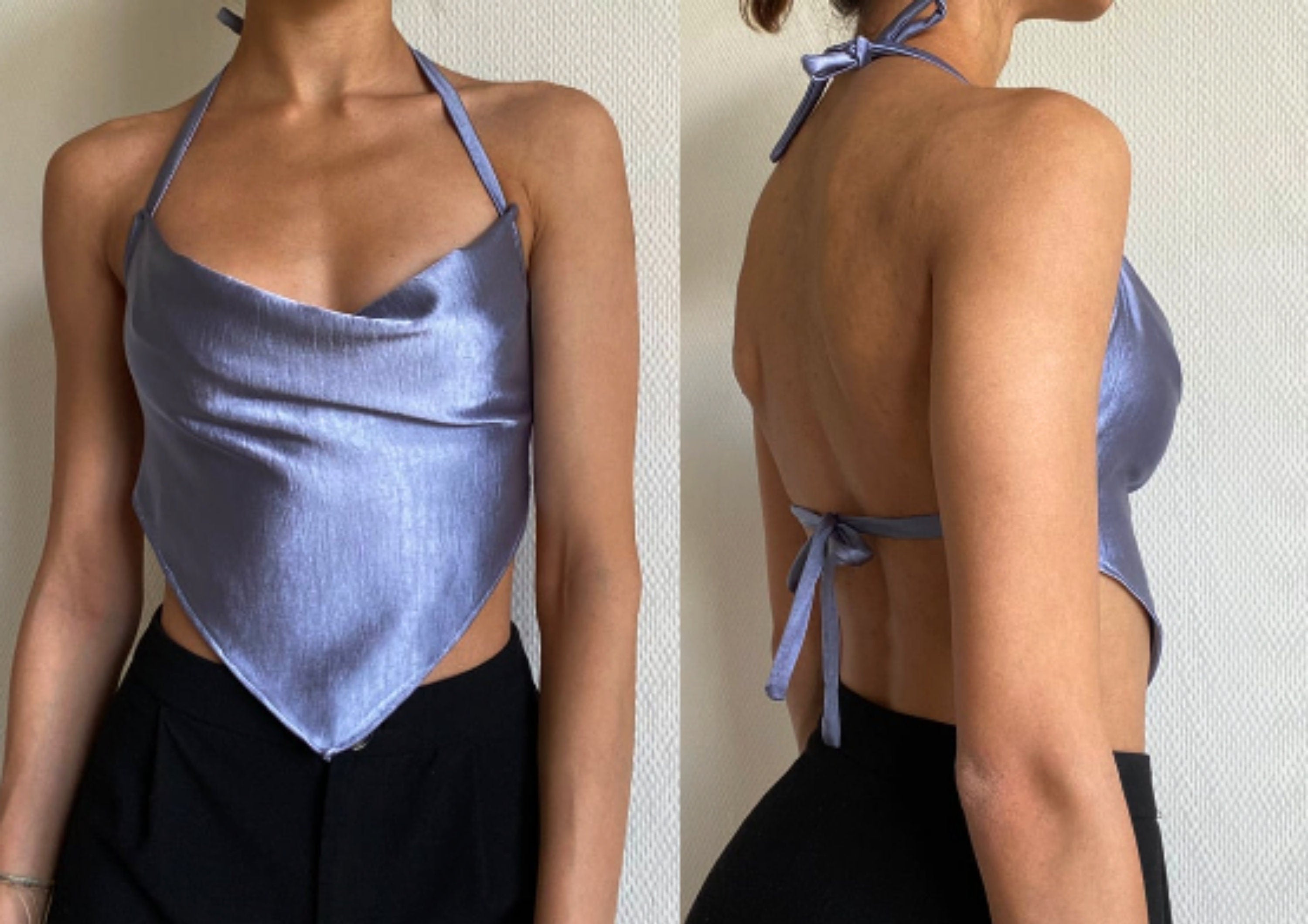 Cowl Neck Top Sewing Pattern: Backless, V-Cut, Beginner-Friendly (Digital PDF Download, XS-XL)