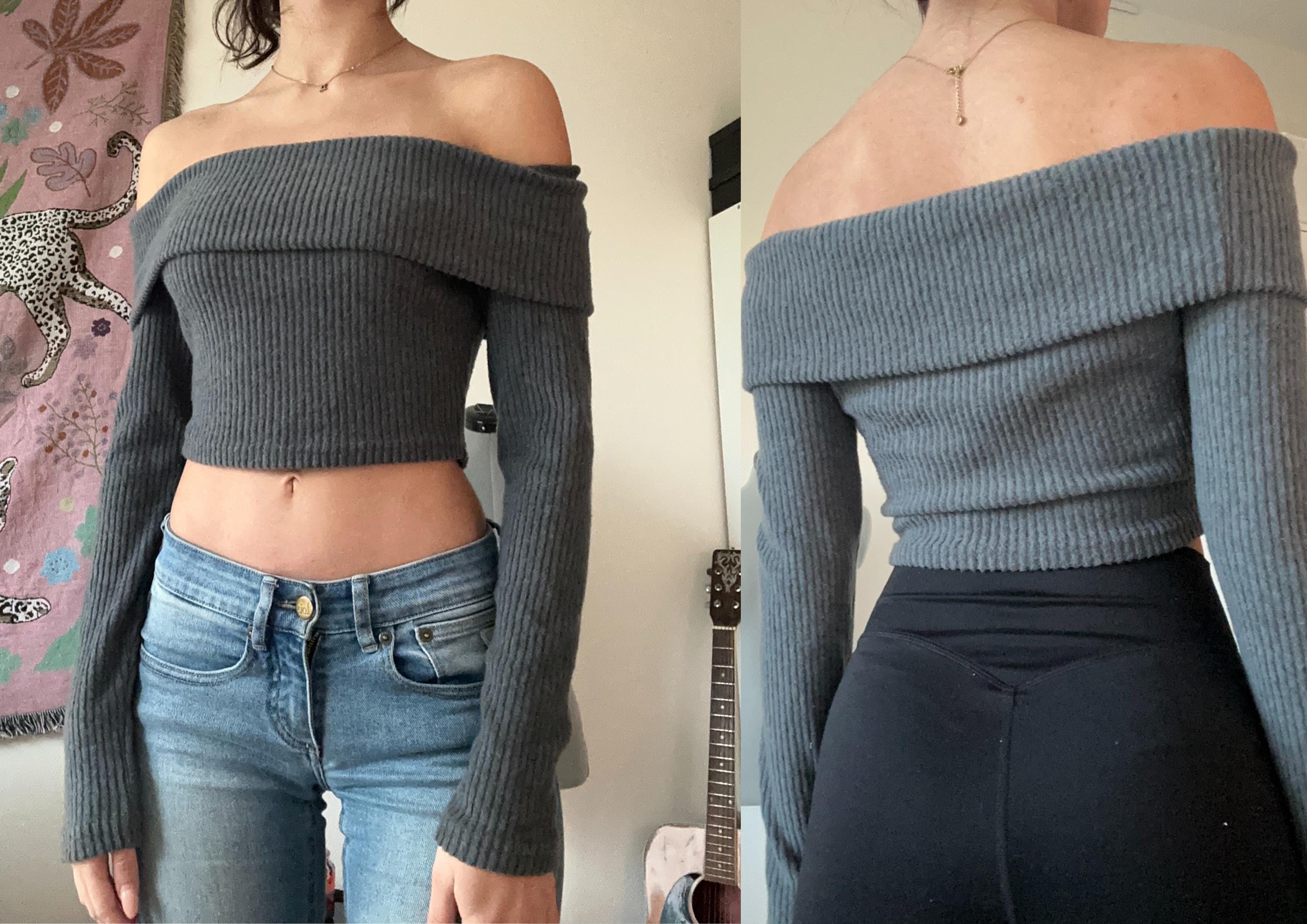 Fold Over Off Shoulder Long-sleeve Top Pattern: Beginner-Friendly (Digital PDF Download, XS-XXL)