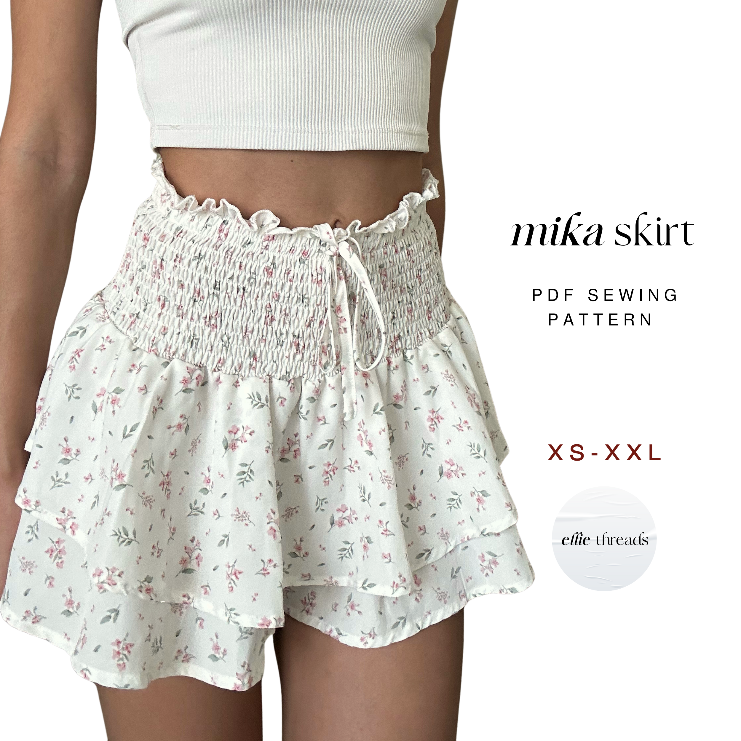 Cute Ruffle Skirt/Skort Sewing Pattern