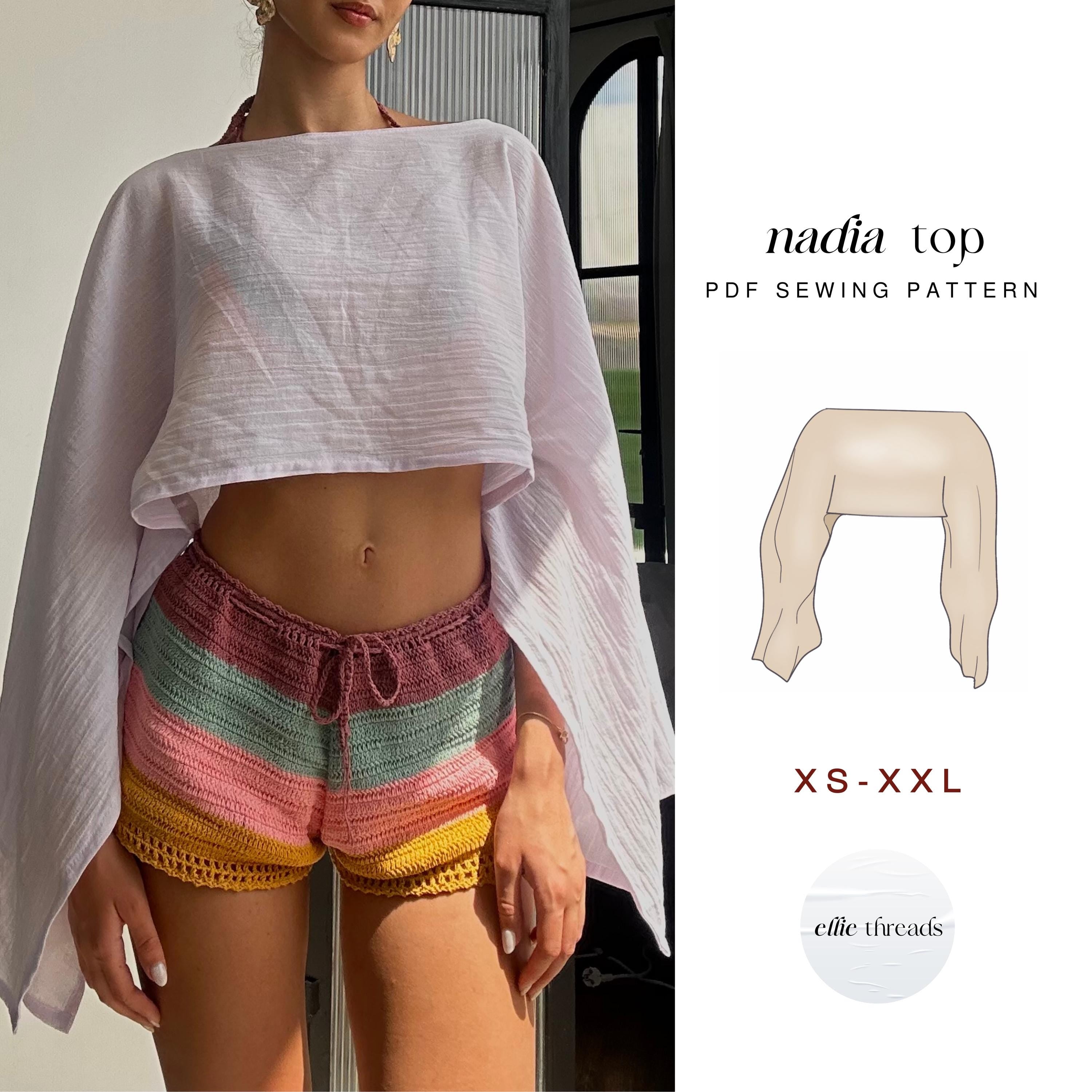 Linen Beach Cover Up Top Sewing Pattern: Beginner-Friendly (Digital PDF Download, XS-XXL)