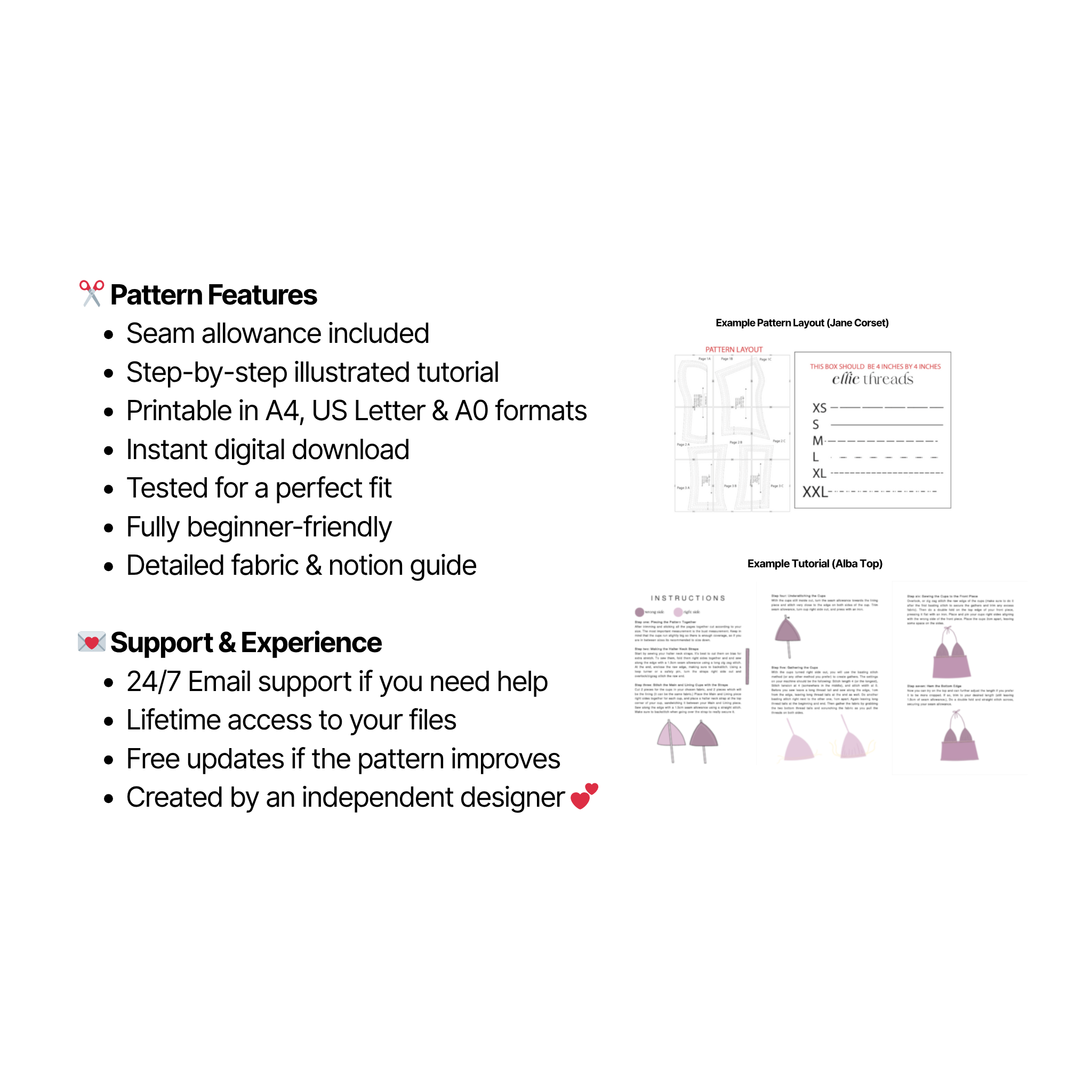 Beginner Sewing Pattern Bundle: 30+ Easy PDF Patterns, Includes + ALL Future Patterns