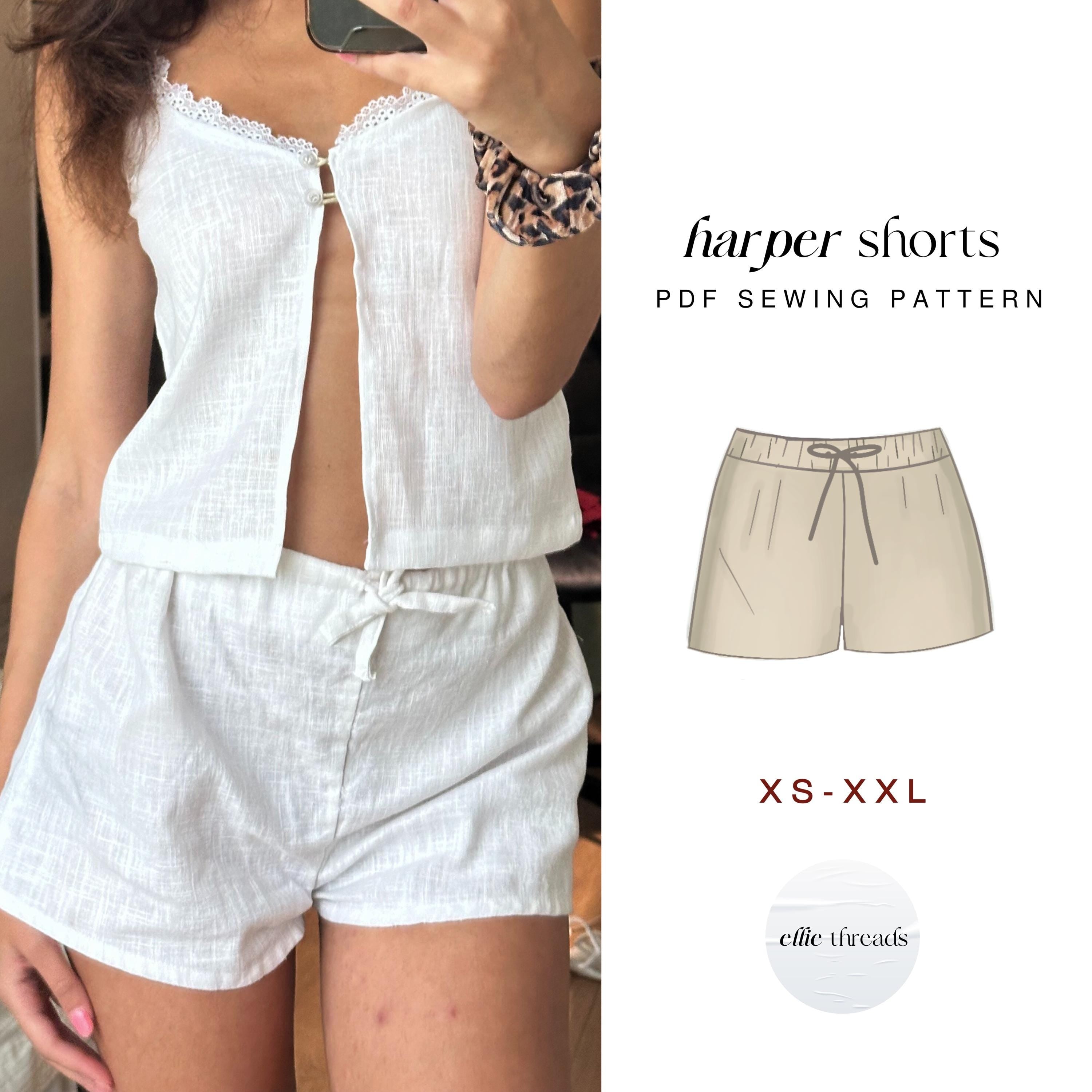 Linen Shorts Sewing Pattern: Beginner-Friendly (Digital PDF Download, XS-XXL)