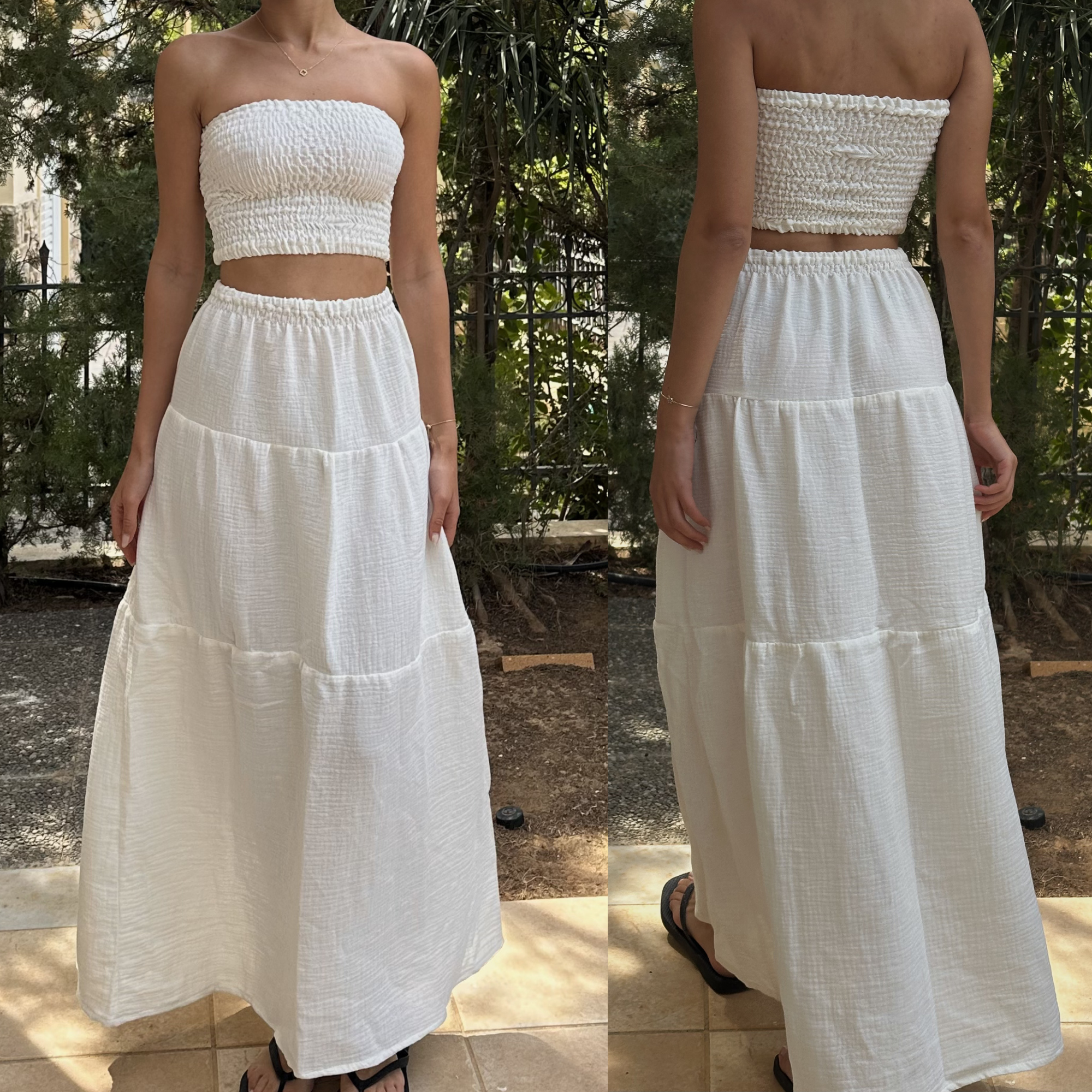 Shirred Tube Top & Maxi Skirt Sewing Pattern (XXS-XXL)