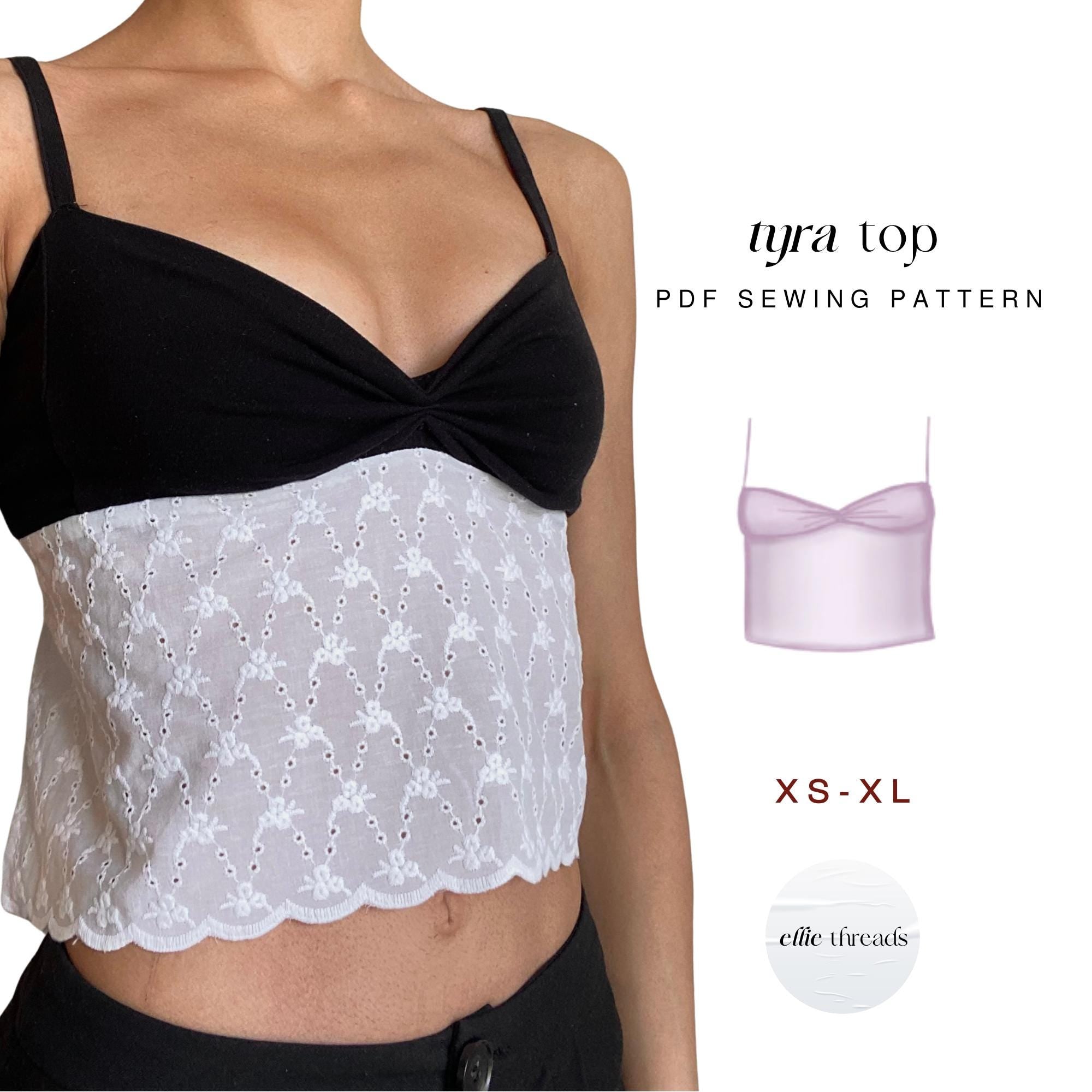 Y2K Backless Crop Top Sewing Pattern: Beginner Friendly (Digital PDF Download, XS-XXL)