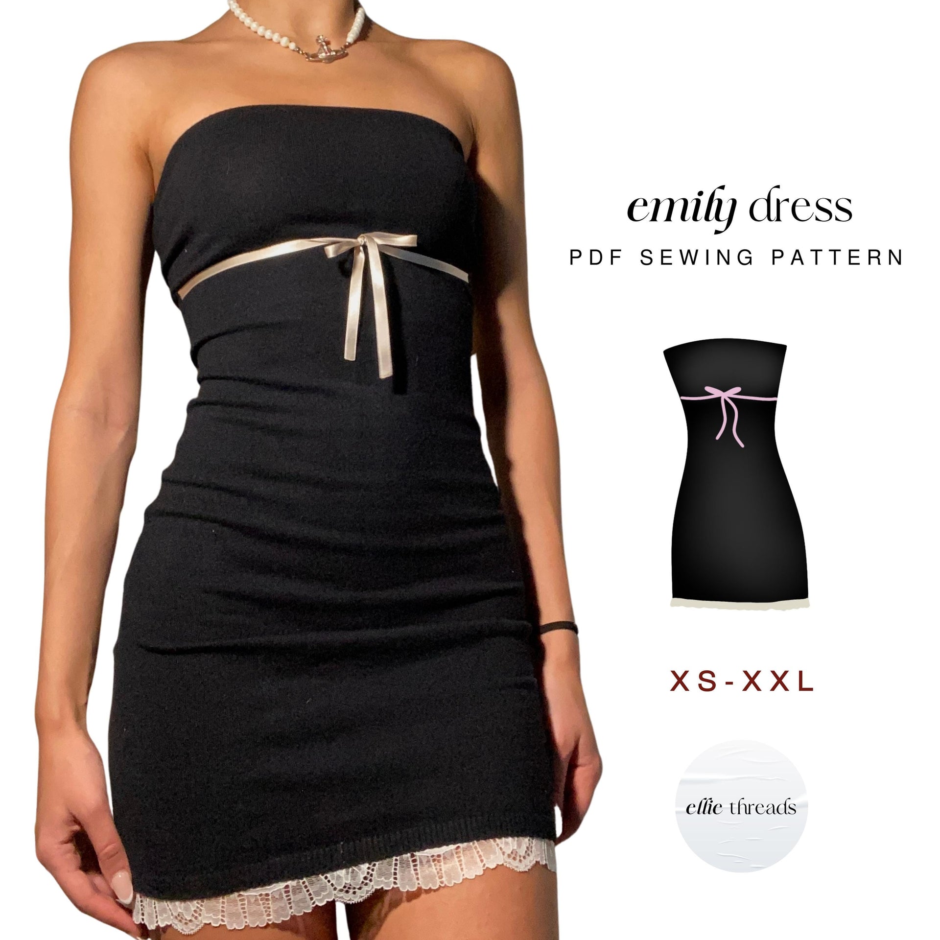 Coquette Dress Sewing Pattern (XS-XXL) – Ellie Threads