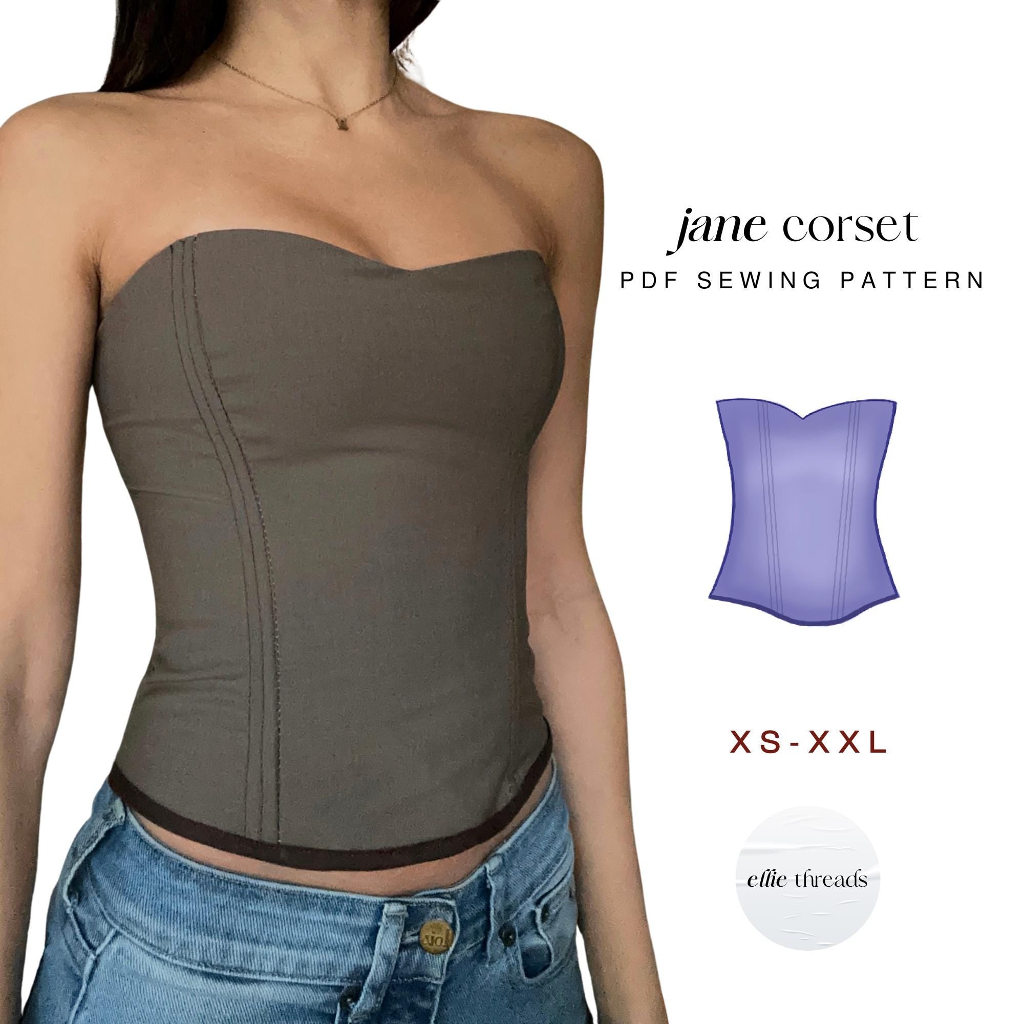 Strapless Corset Sewing Pattern: Sweetheart Neckline, Beginner-Friendly (Digital PDF Download, XS-XXL)