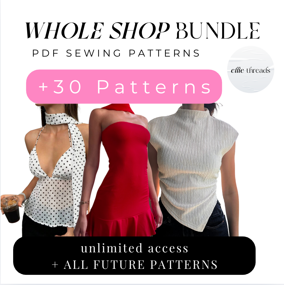 Beginner Sewing Pattern Bundle: 30+ Easy PDF Patterns, XS-XXL, Whole Shop Bundle + ALL Future Patterns