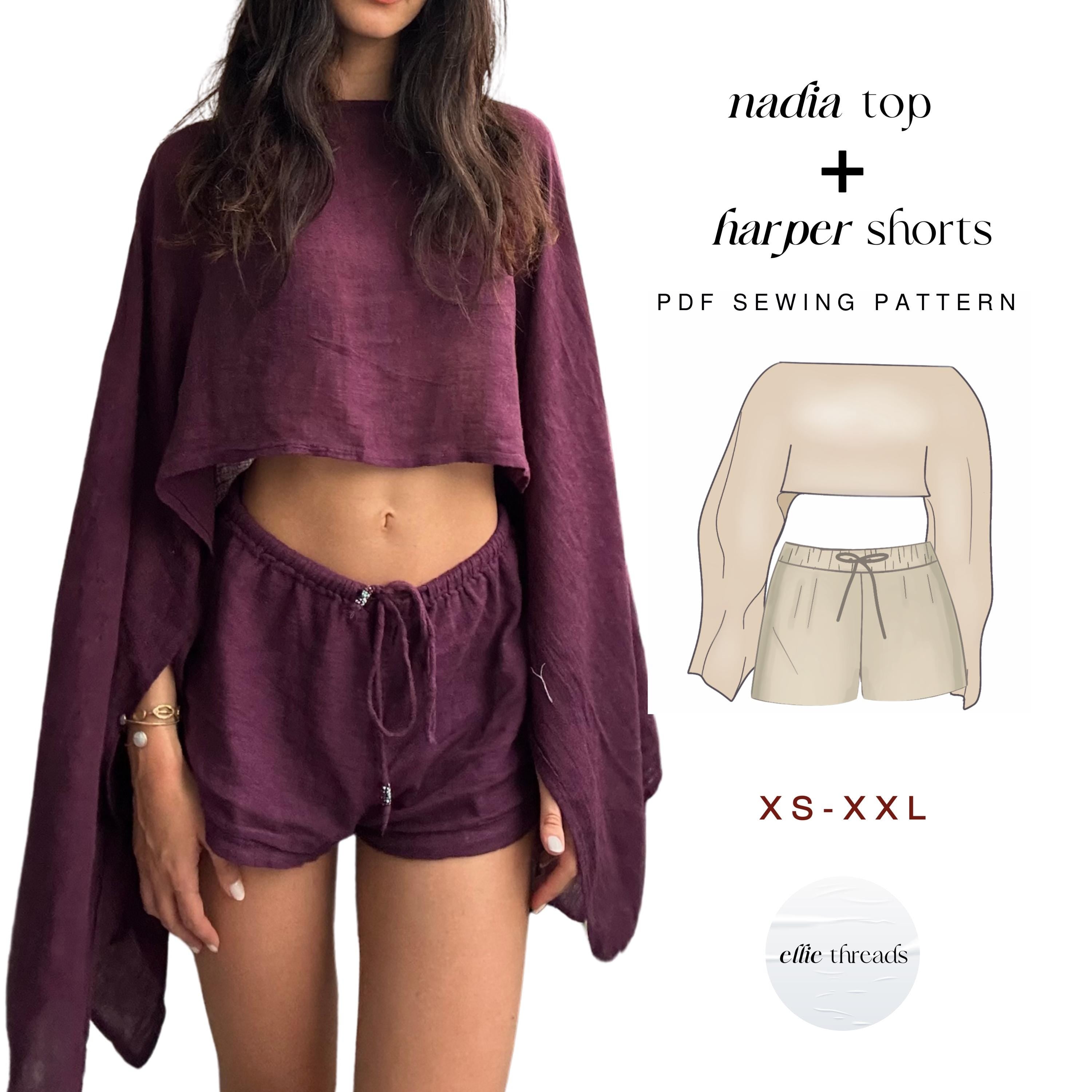 Linen Beach Cover Up & Shorts Sewing Pattern: Beginner-Friendly (Digital PDF Download, XS-XXL)