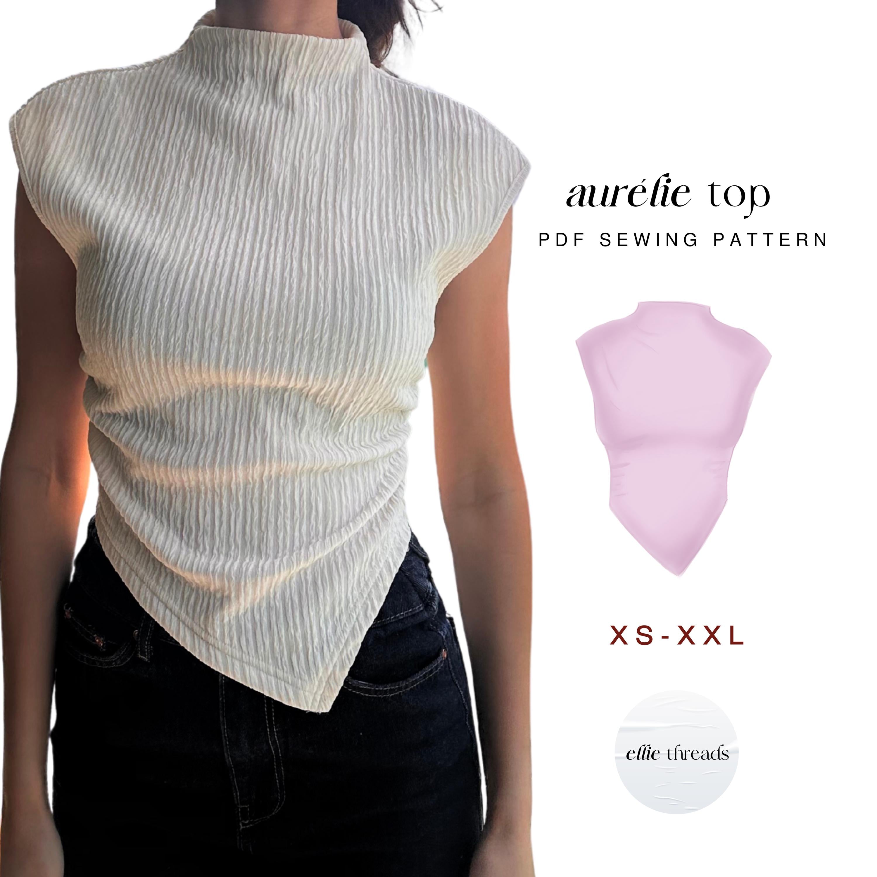 High Neck Asymmetric Top Pattern: Beginner-Friendly (Digital PDF Download, XS-XXL)