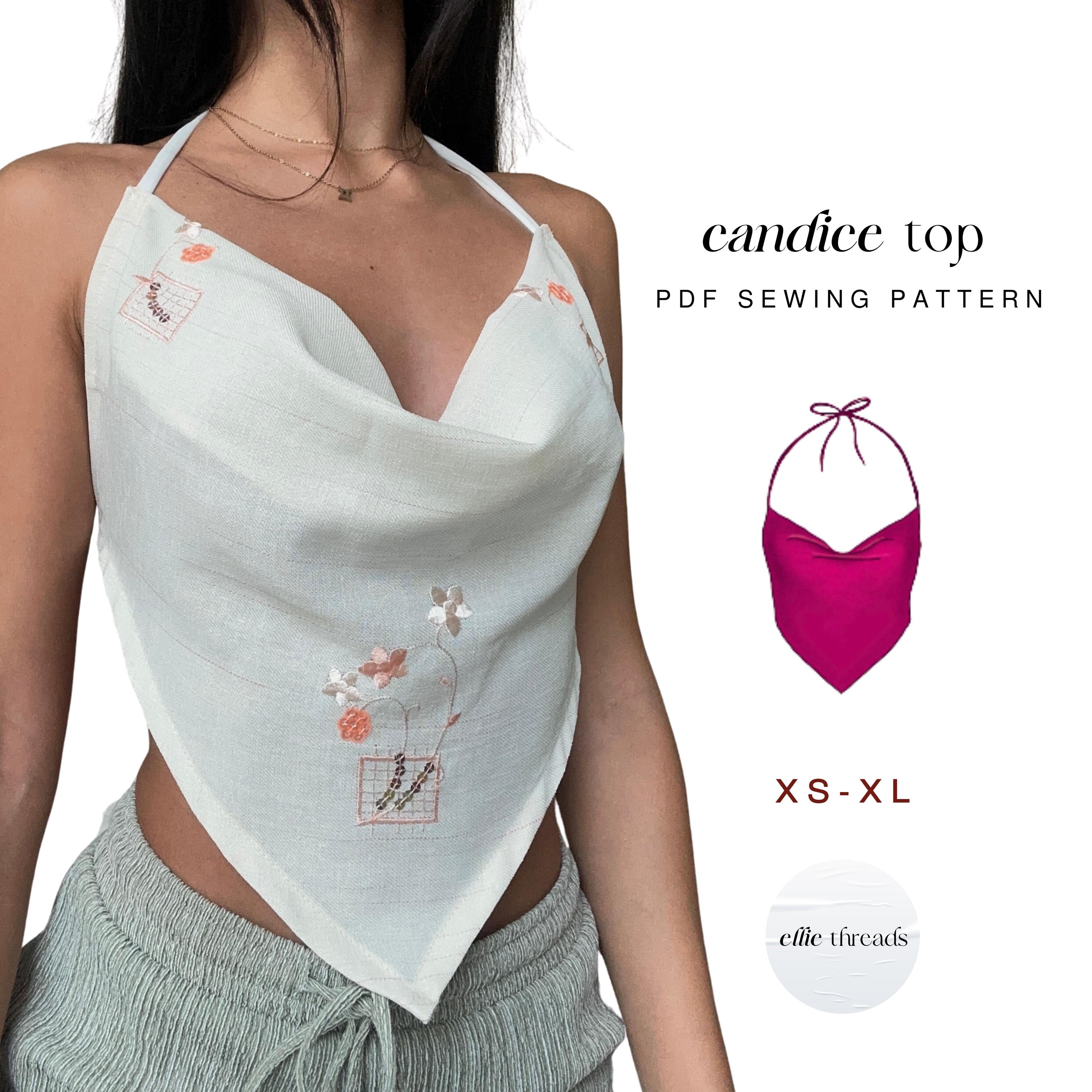Cowl Neck Top Sewing Pattern: Backless, V-Cut, Beginner-Friendly (Digital PDF Download, XS-XL)
