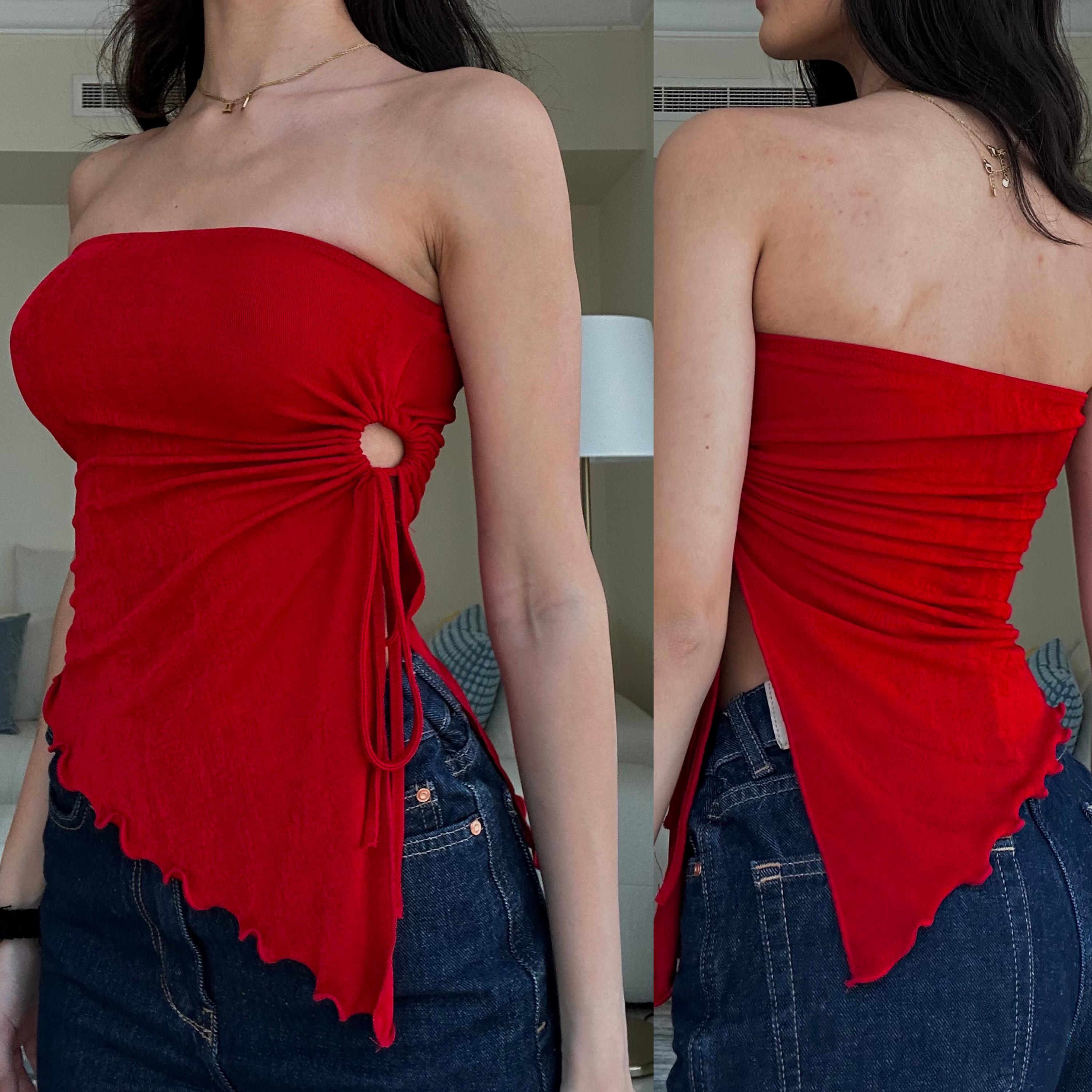 Strapless Asymmetric Top Pattern: Beginner-Friendly (Digital PDF Download, XS-XXL)