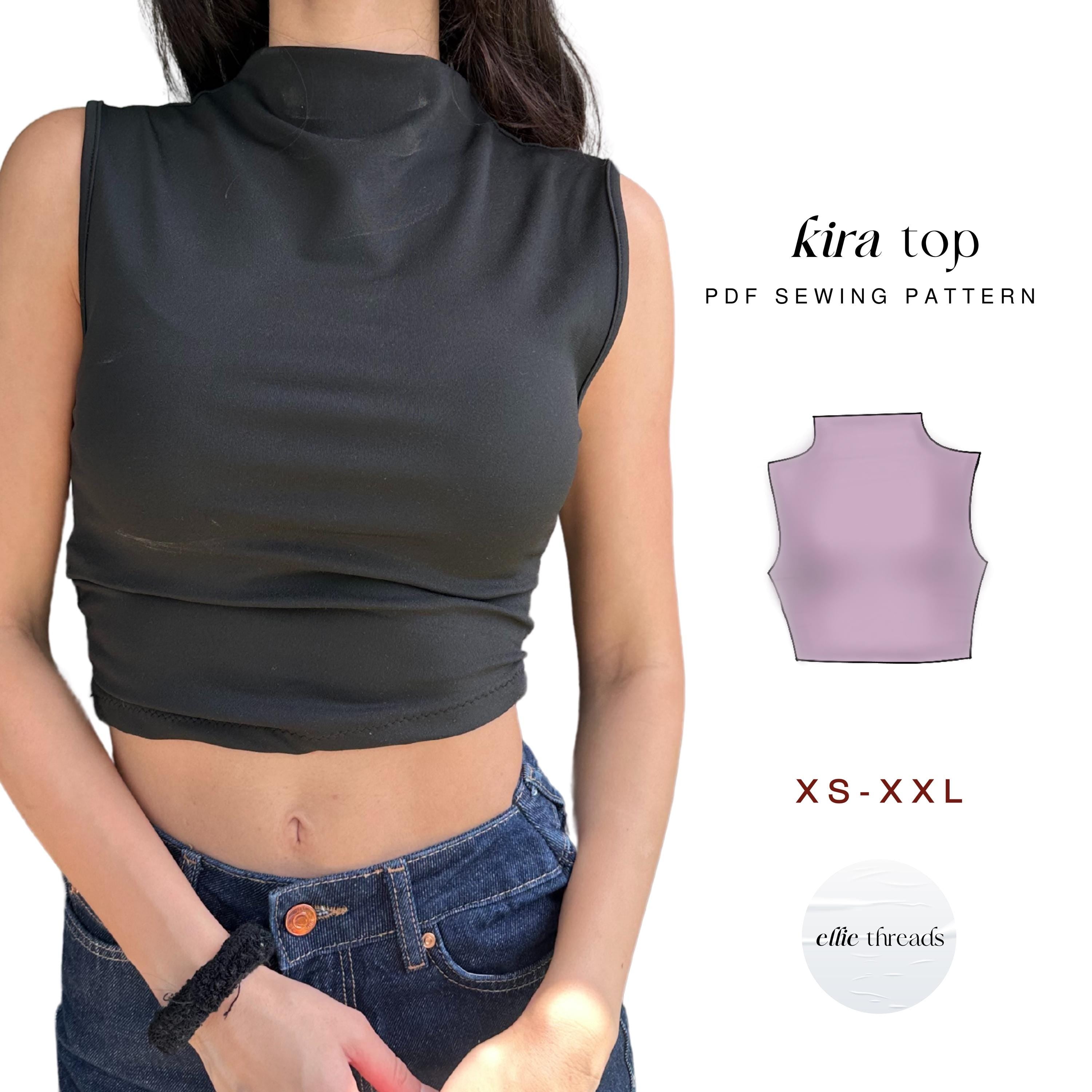 High Neck Crop Top Pattern: Beginner-Friendly (Digital PDF Download, XS-XXL)