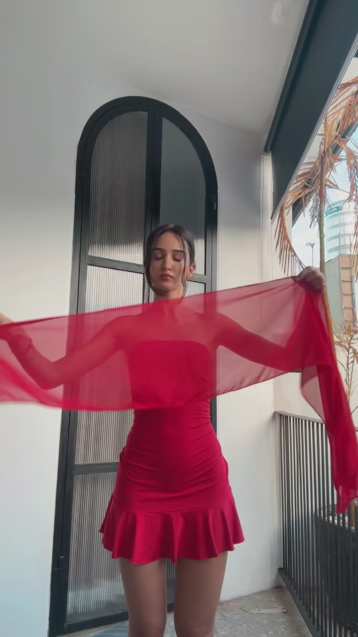 Strapless Ruffled Dress Sewing Pattern (XS-XXL)